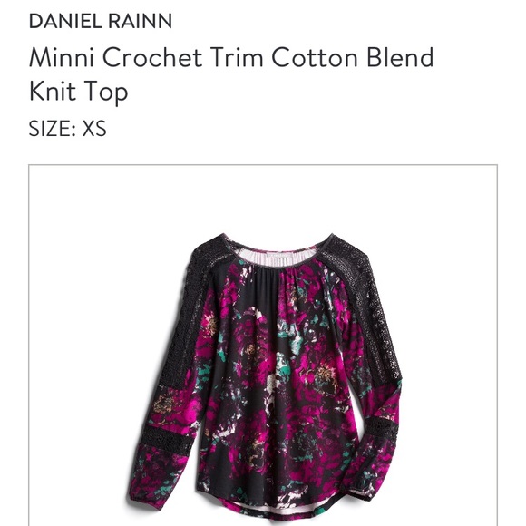 Daniel Rainn Tops - 🎉SALE! Daniel Rain crotchet knit floral top XS
